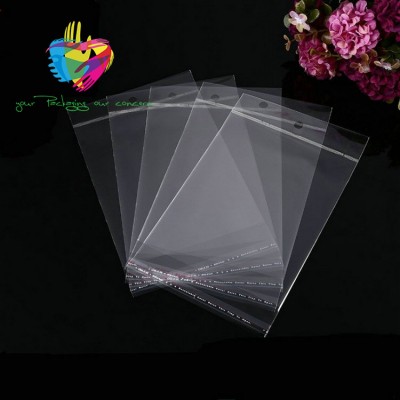 YiWu Good Quality clear self adhesive seal custom printed raw material wholesale opp poly bag